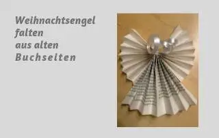 Ein Papierengel mit der Aufschrift „Weihnachtsengel“.